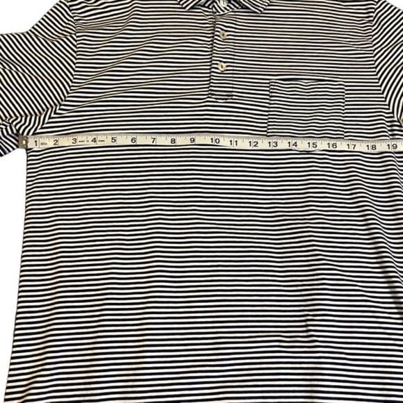 Peter Millar Men's Currahee Club Black and White Striped Golf Shirt Size Small - Picture 7 of 9